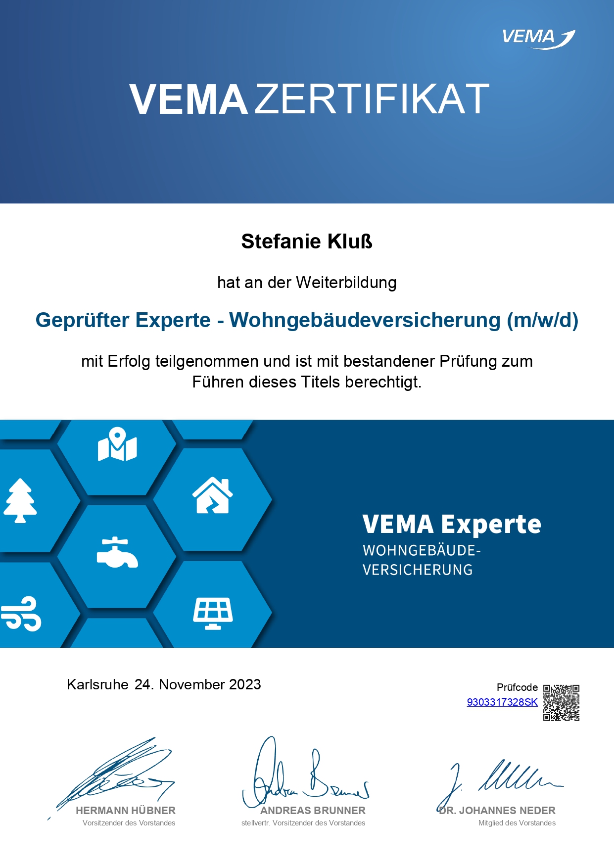 VEMA Experte Wohngebäudeversicherung Kompetenz Wendelstein
